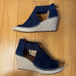 Gentle Souls Navy Wedge Sandals